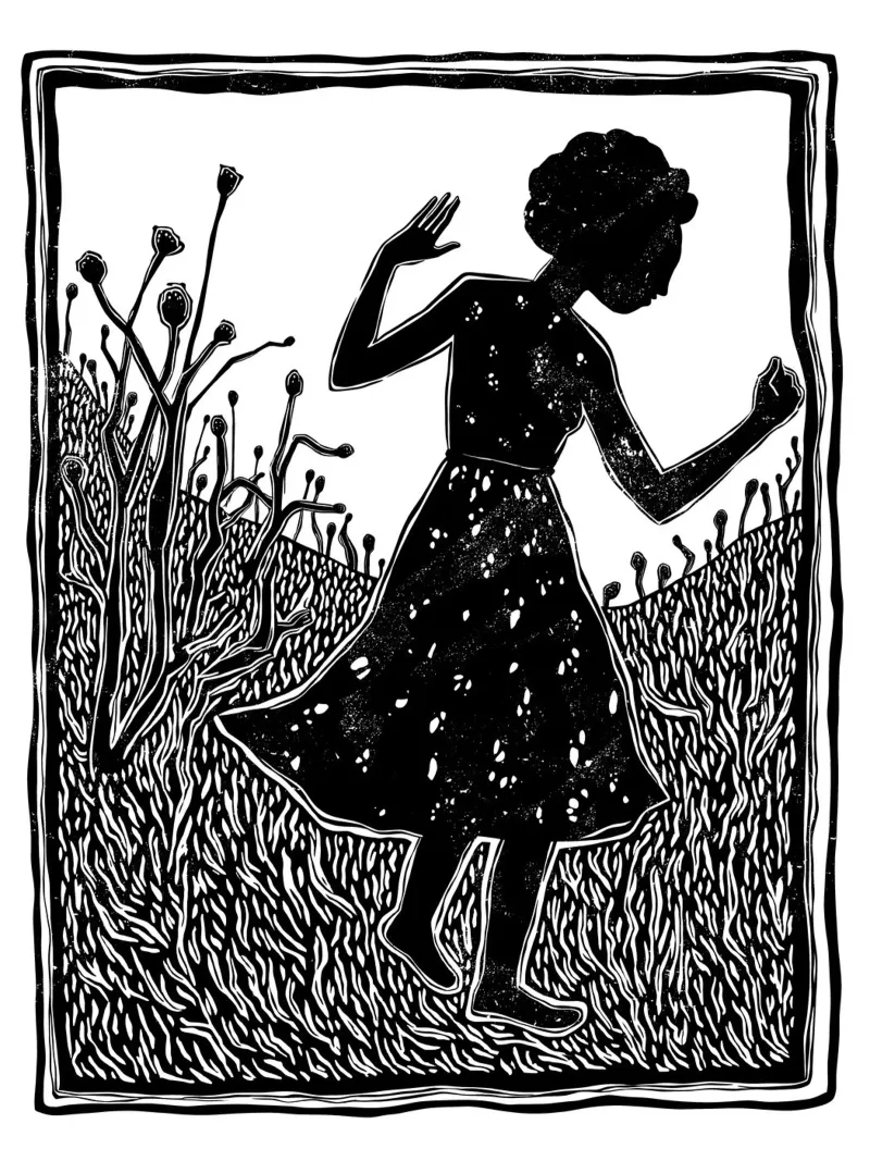She Dances in Silence poster con marco de aluminio de Indigo Rain