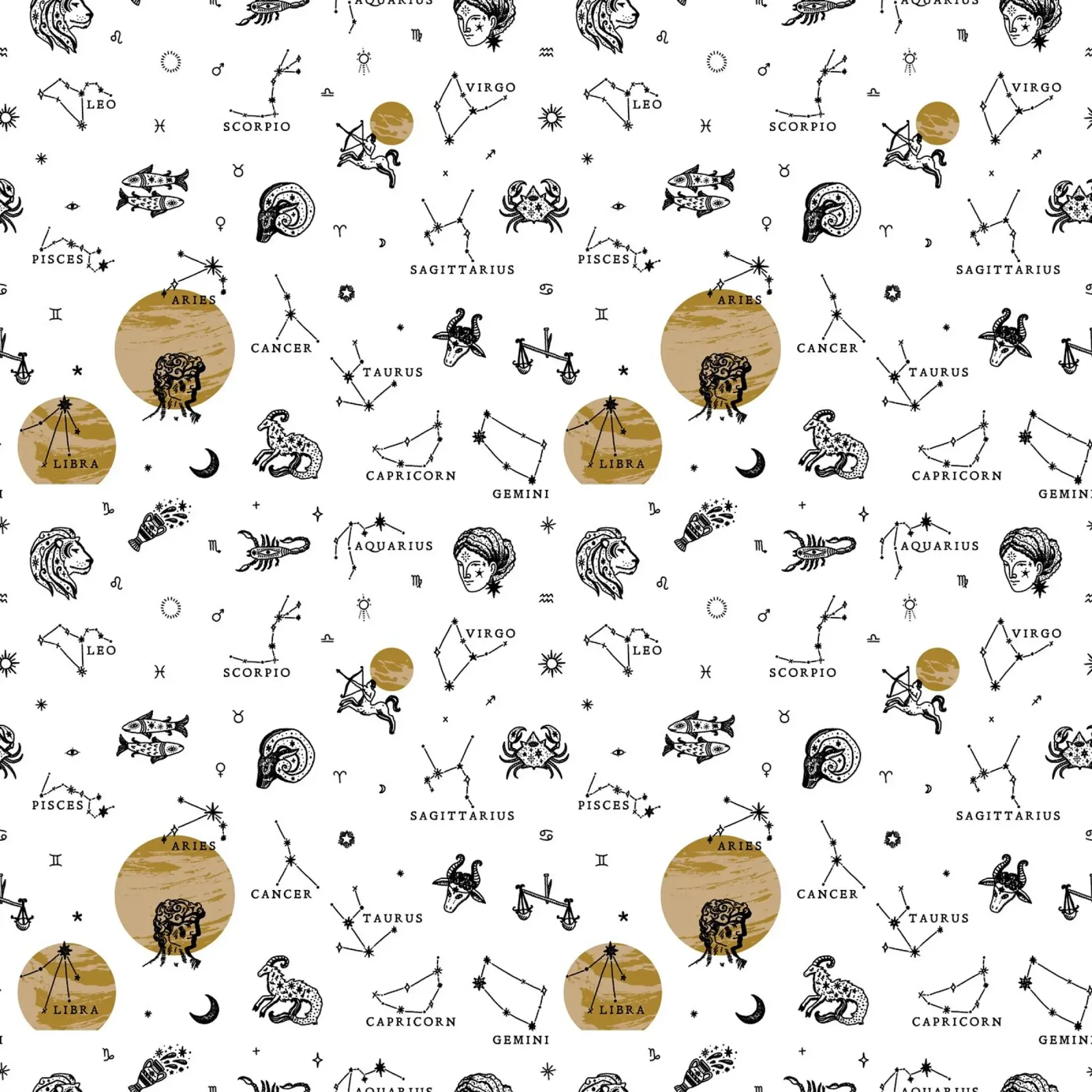 Zodiac Pattern No 02 Leinwand von treechild