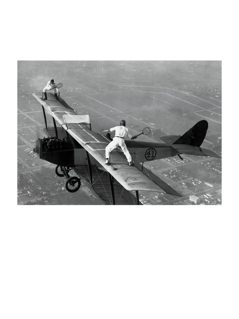 Tennis de table dans un avion Ping Pong dans un avion hahnemühle de Black And White