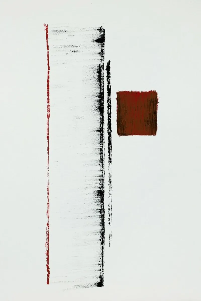 Black And Red Minimal Abstract plexiglass da Ingrid Beddoes