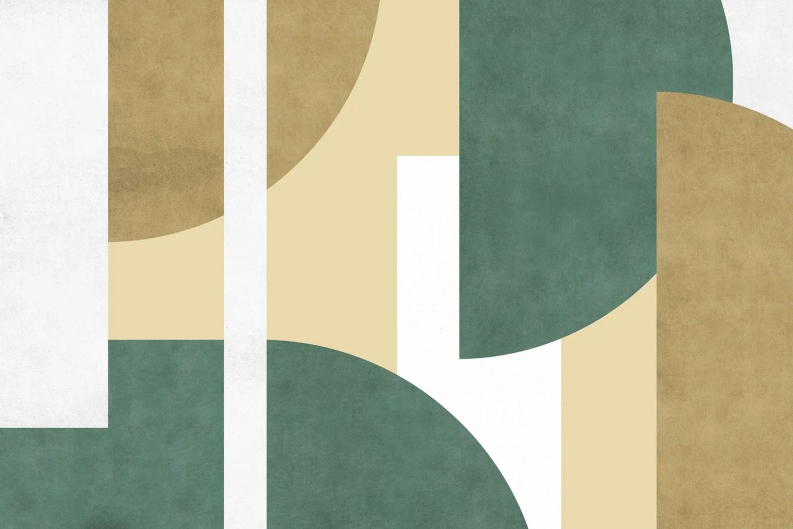 Media luna Colorblock Composición - Verde Beige poster de MoonlightPrint