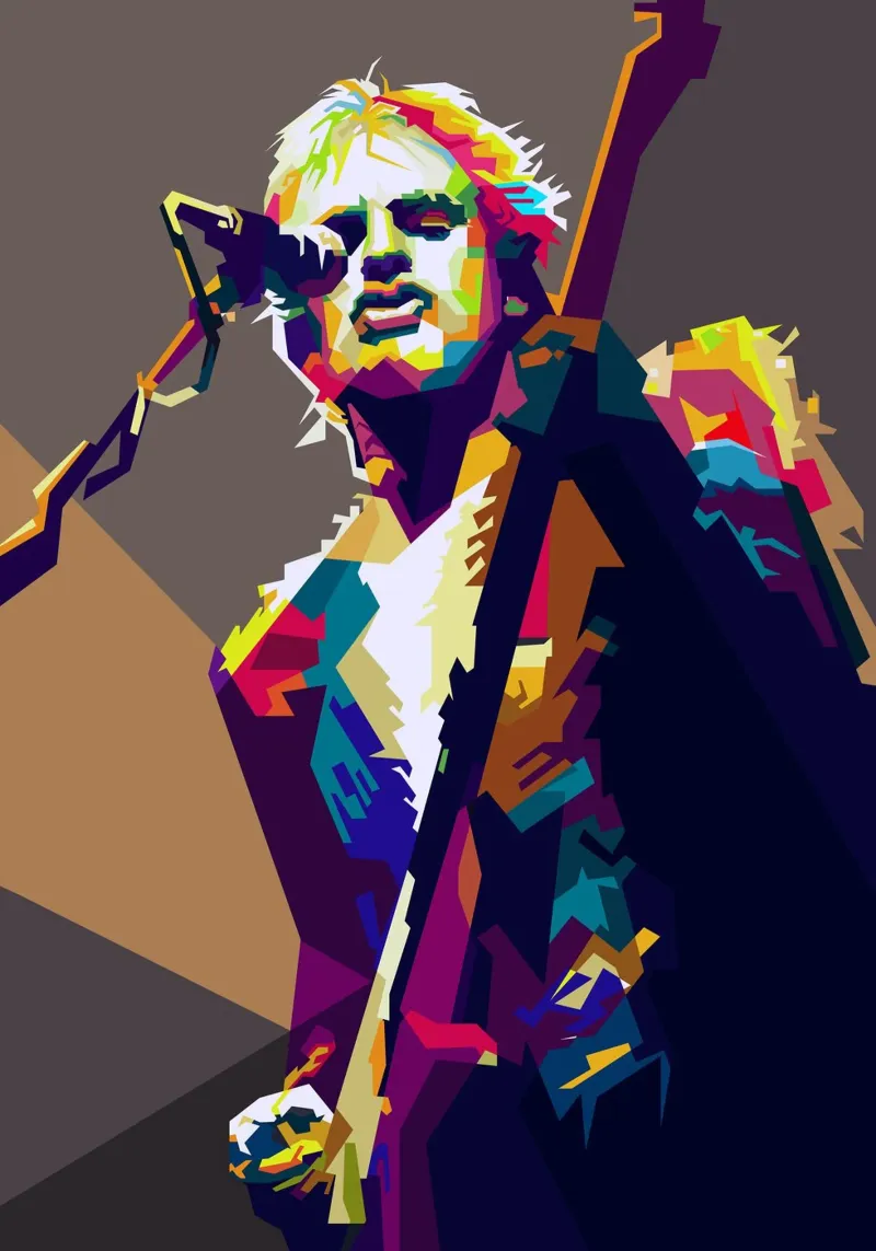 Sting il musicista dei Police WPAP Trending Now poster con telaio in legno da Artkreator