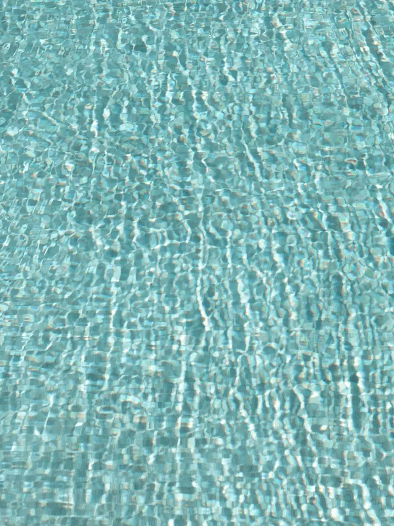Blue swimming pool water poster with plastic frame by Kimberley Jekel Photography