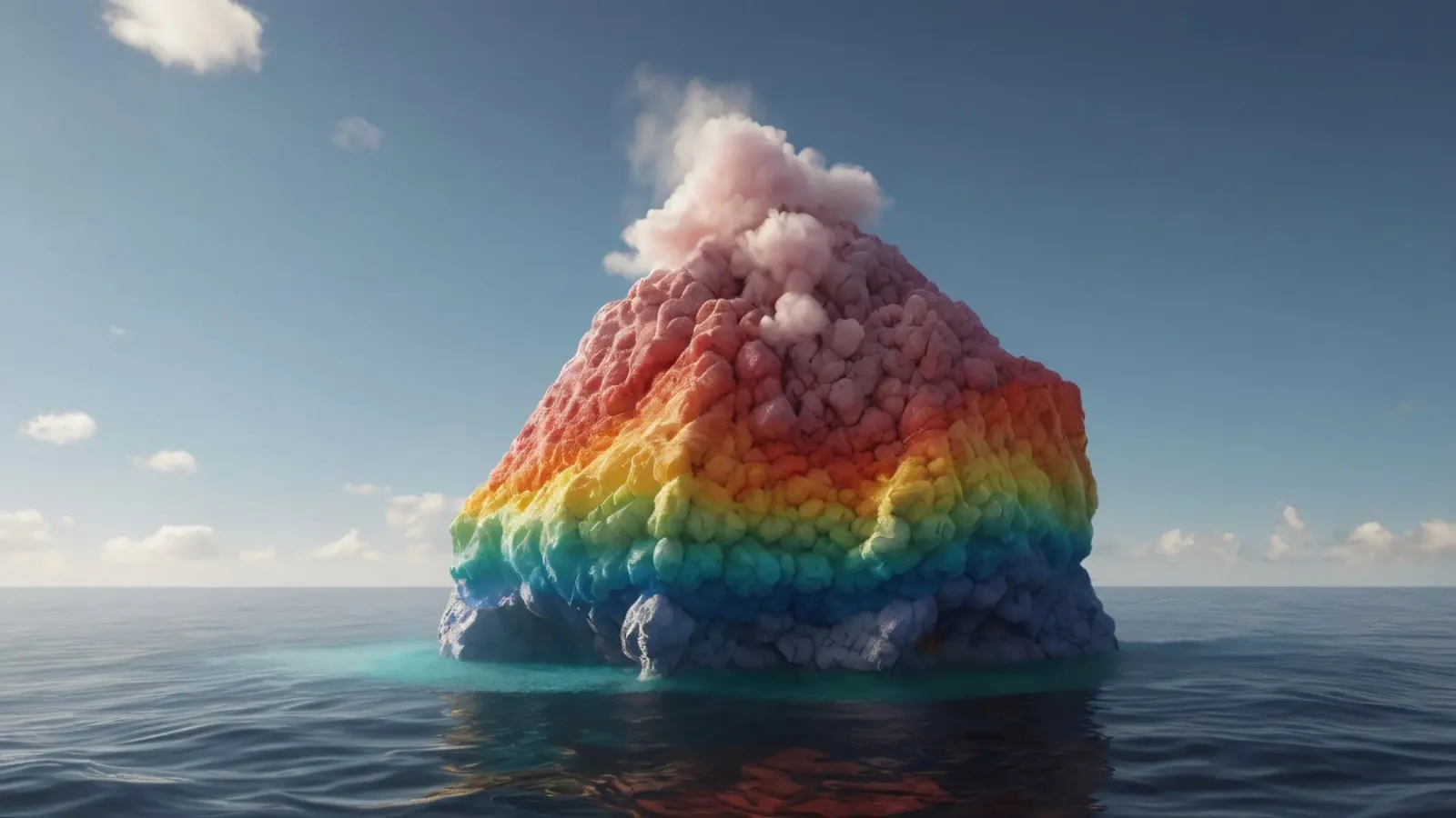 Colorful volcanic eruption in the ocean hahnemühle by DesignDoodle