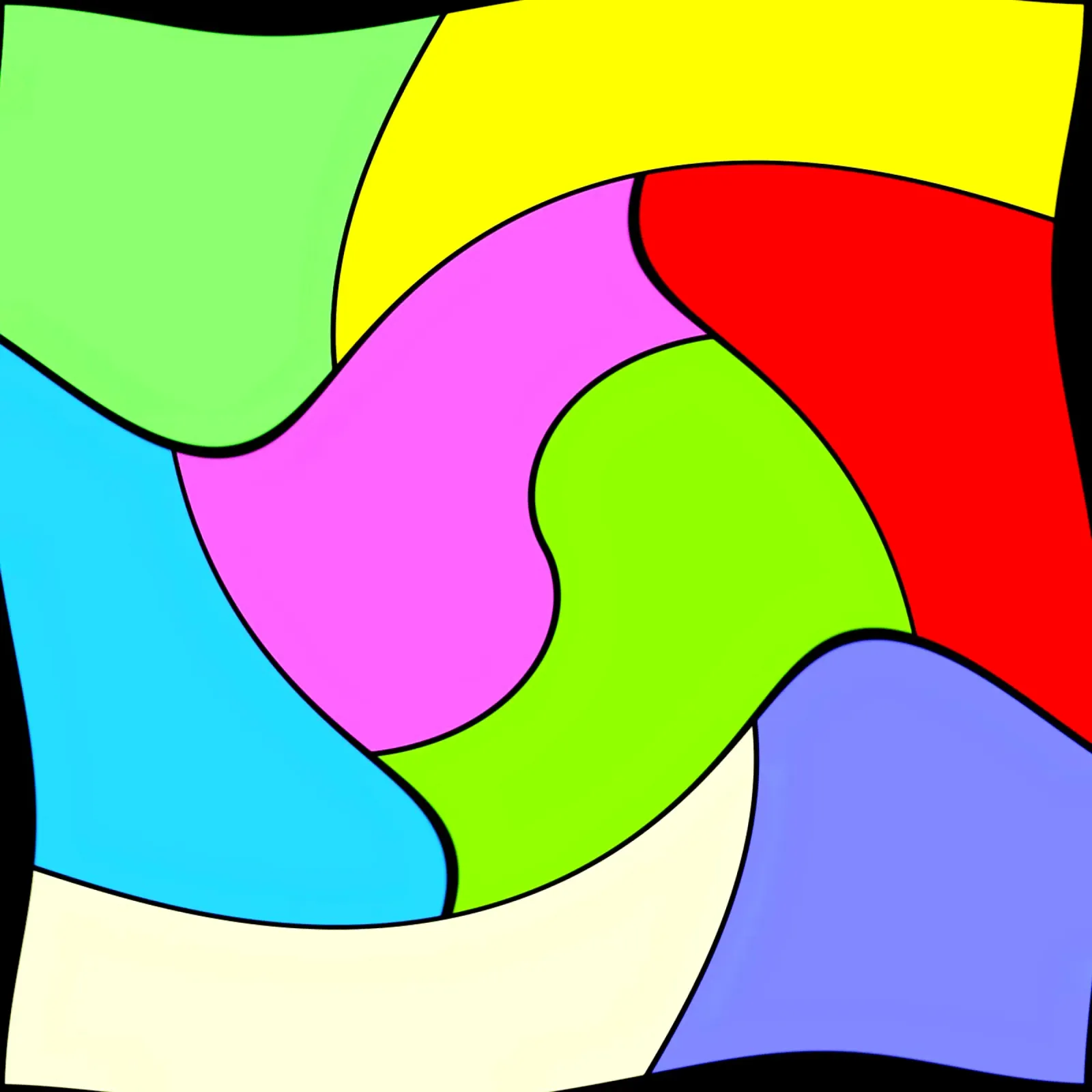 Superfici dai colori vivaci in un movimento rotatorio combinato e leggero carta hahnemühle da Gürsel Yesil Digital Art