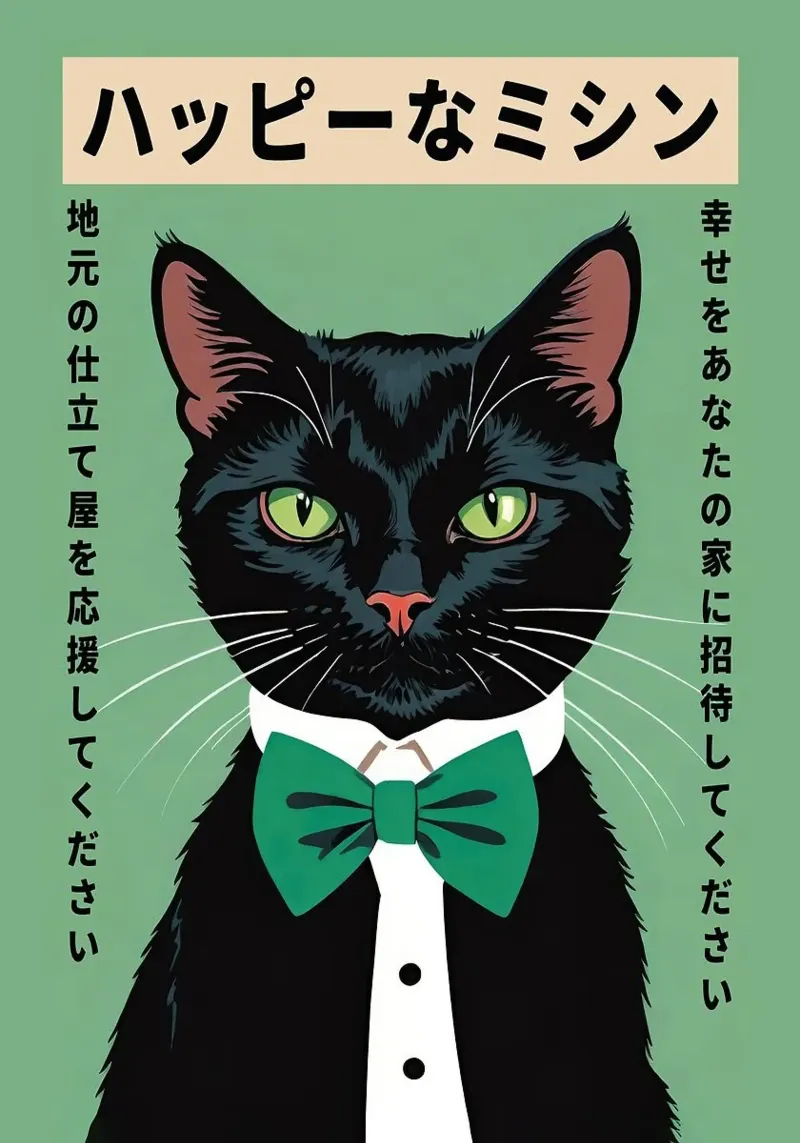 Chat tuxedo poster avec cadre en plastique de John C Labut