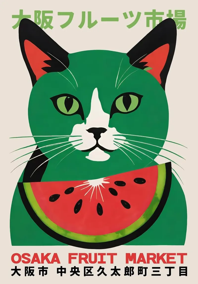 gatto anguria poster da John C Labut