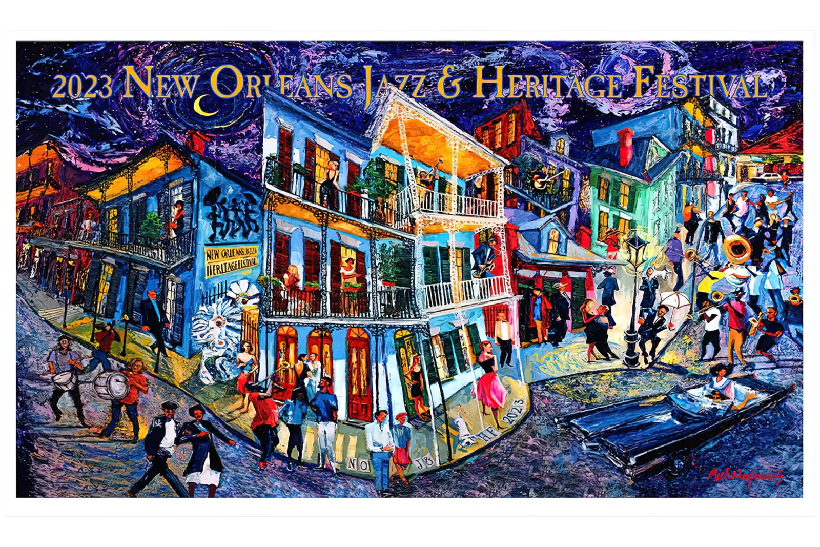 2023 New Orleans Jazz tela con Cornice a cassetta da Green