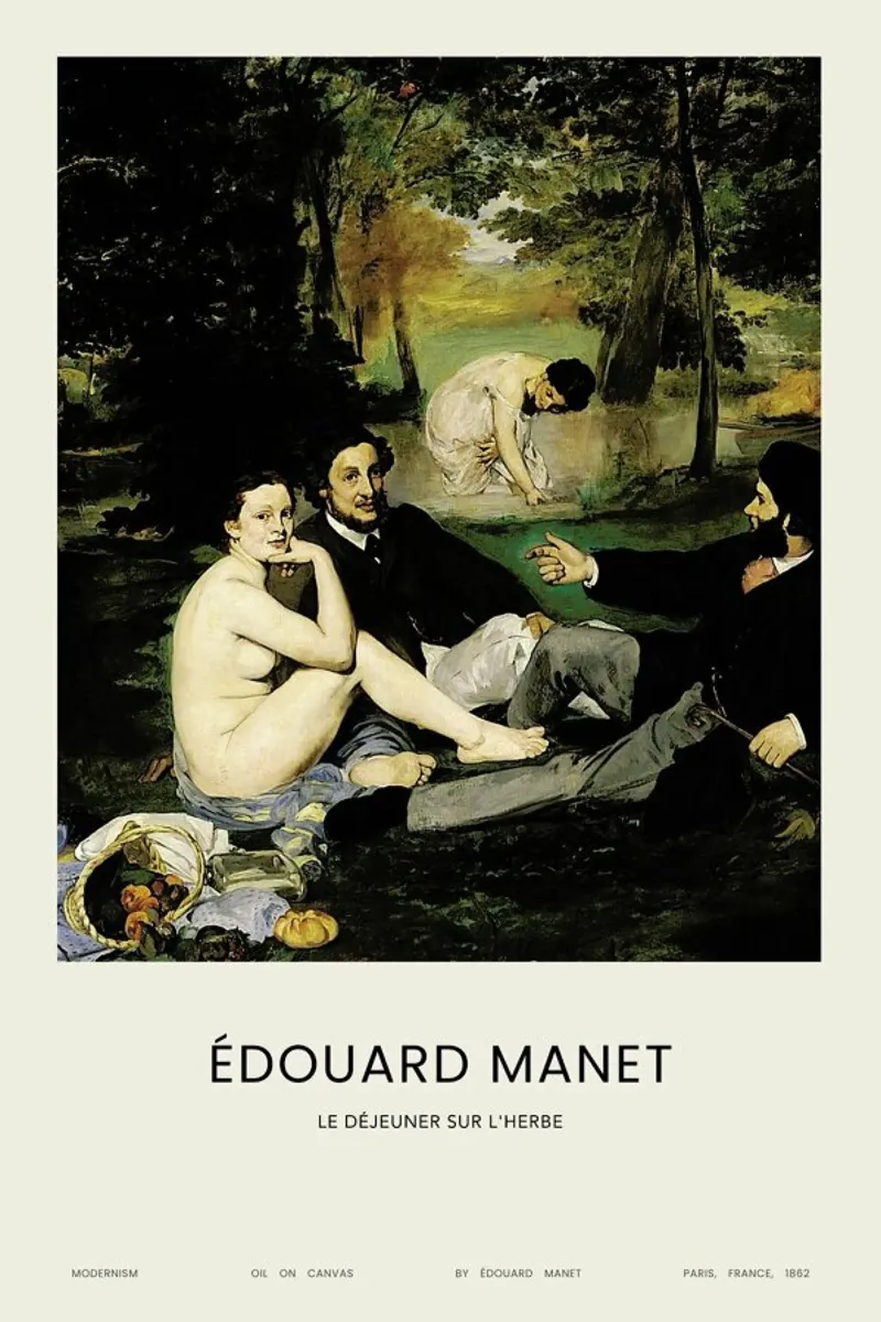 Manet - Le Déjeuner sur l'herbe alluminio dibond da Vintage by JUNIQE