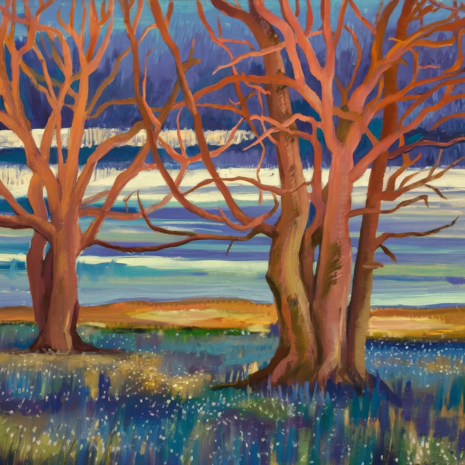 Abbraccio dell'albero del tramonto pellicola backlit da Verve Pigments