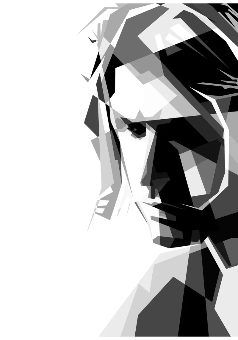 Kurt Cobain cantante grunge di tendenza ora poster con telaio in legno da Artkreator