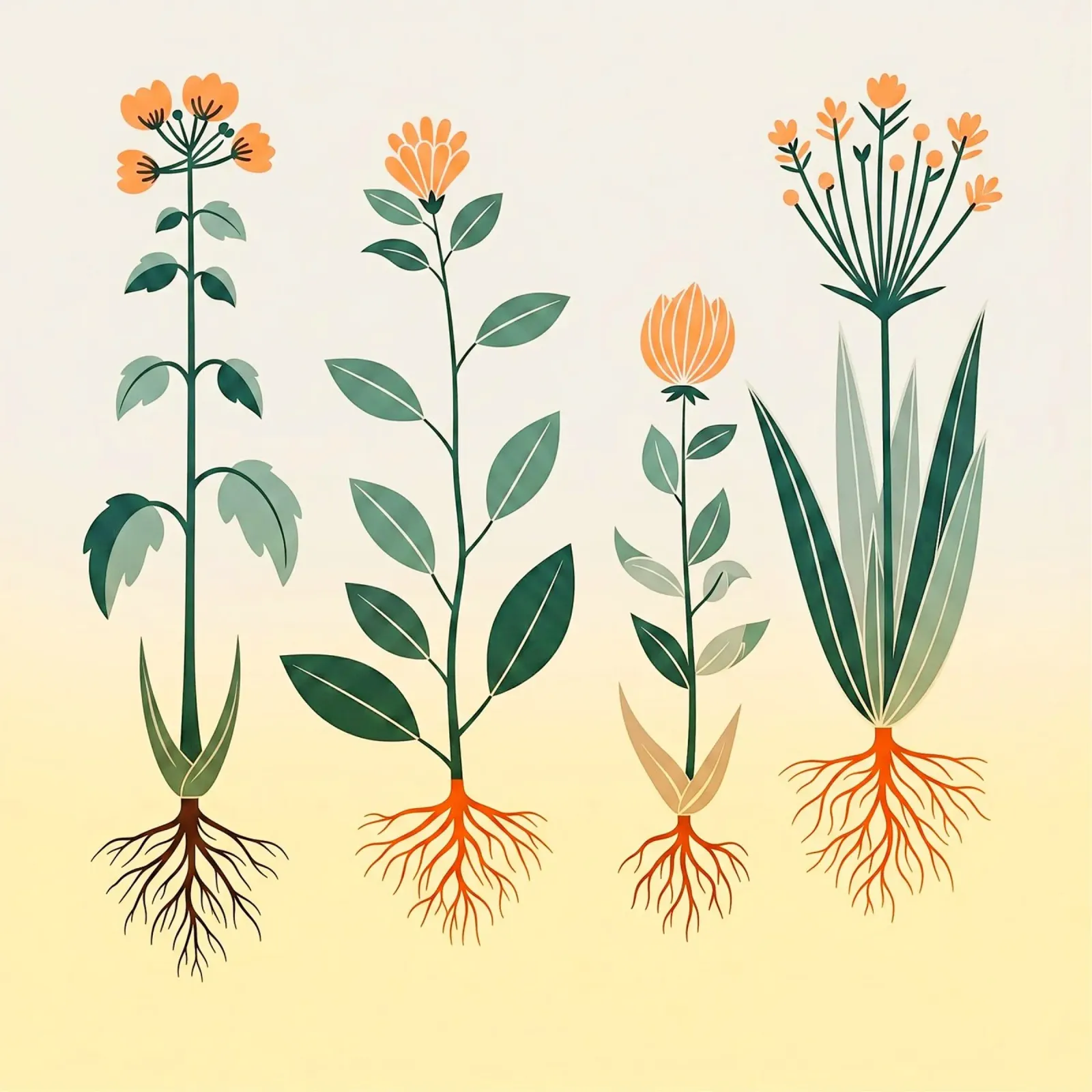 Floral bauhaus #025: Botanical Harmony canvas met Baklijst van Zen Design
