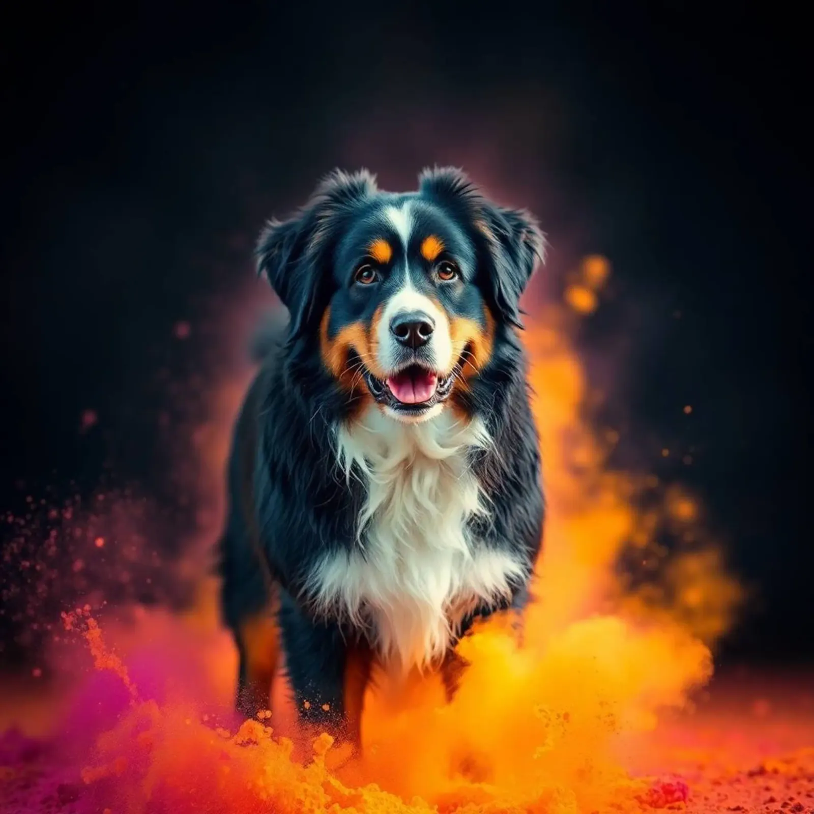 The colorful Bernese Mountain Dog #147 alu-dibond by Yumis.Beargang.and.Me