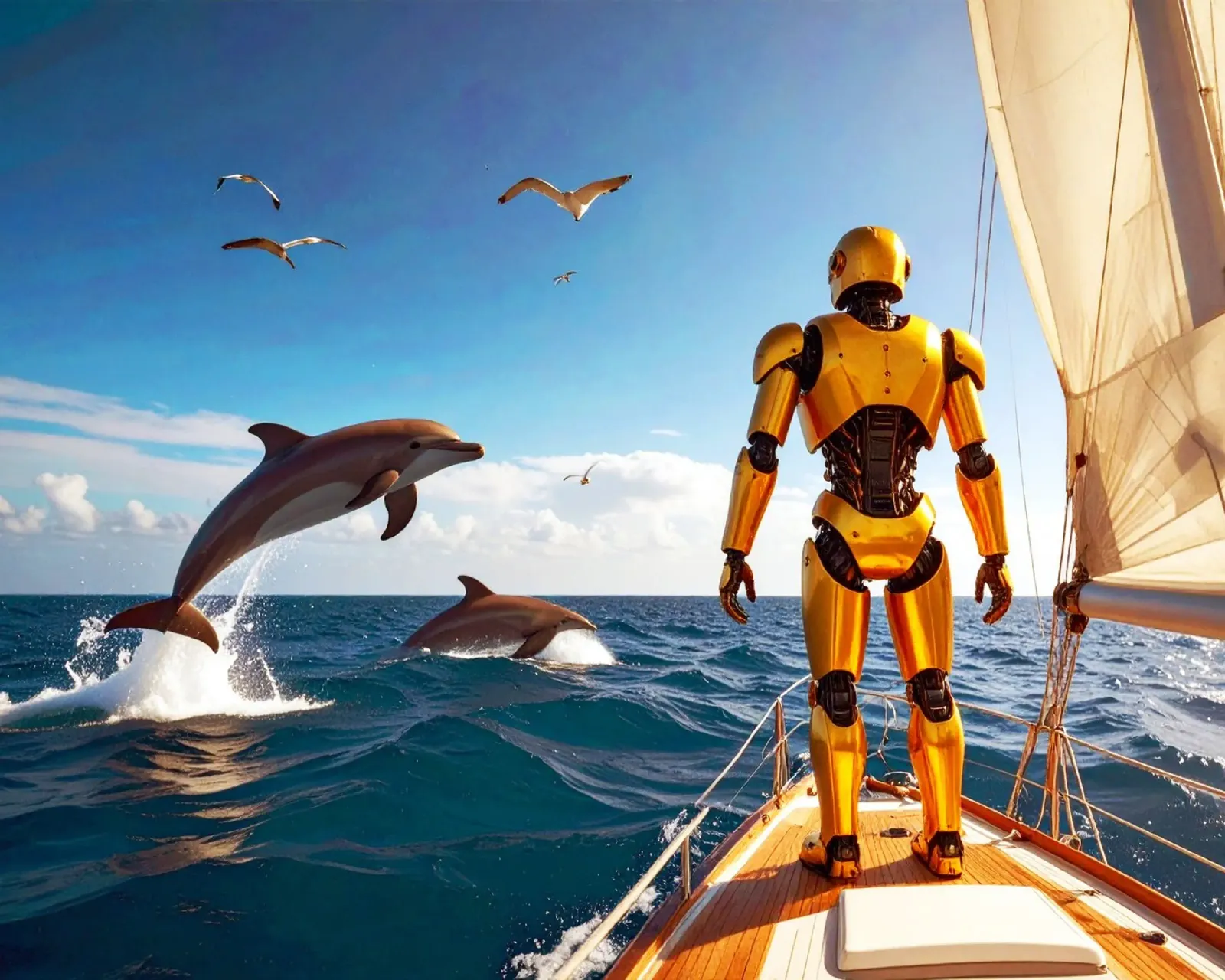 ROBOT SUR UN VOILIER. metacrilato de Thierry vobmann photography