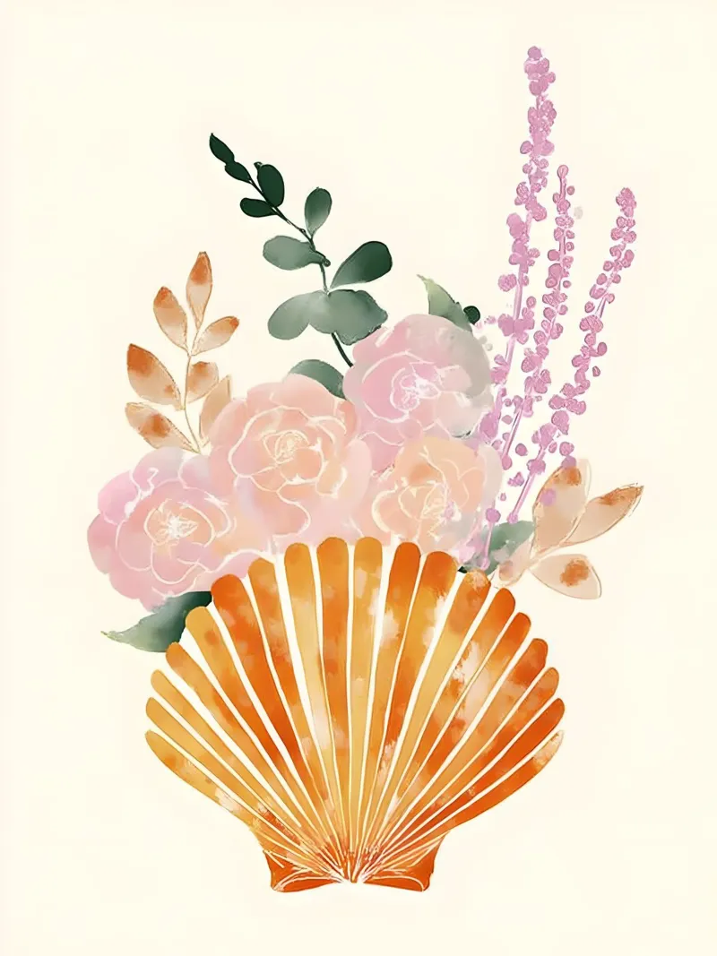 Floral Shell poster da Gypsy Galleria