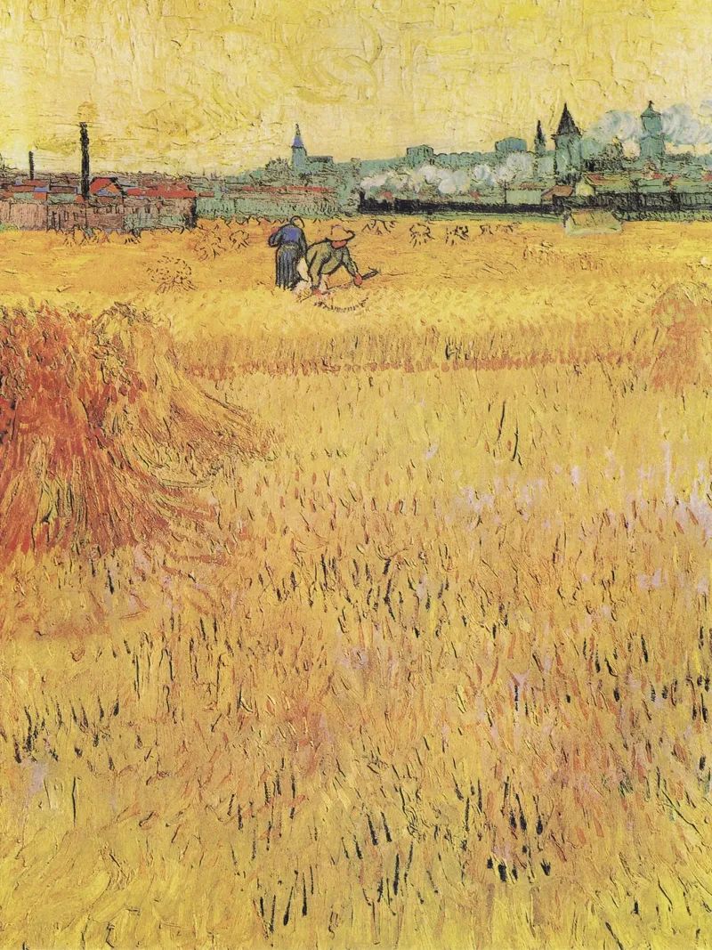 Champ de blé avec vue sur Arles de Vincent van Gogh poster avec cadre en plastique de Van Gogh Prints