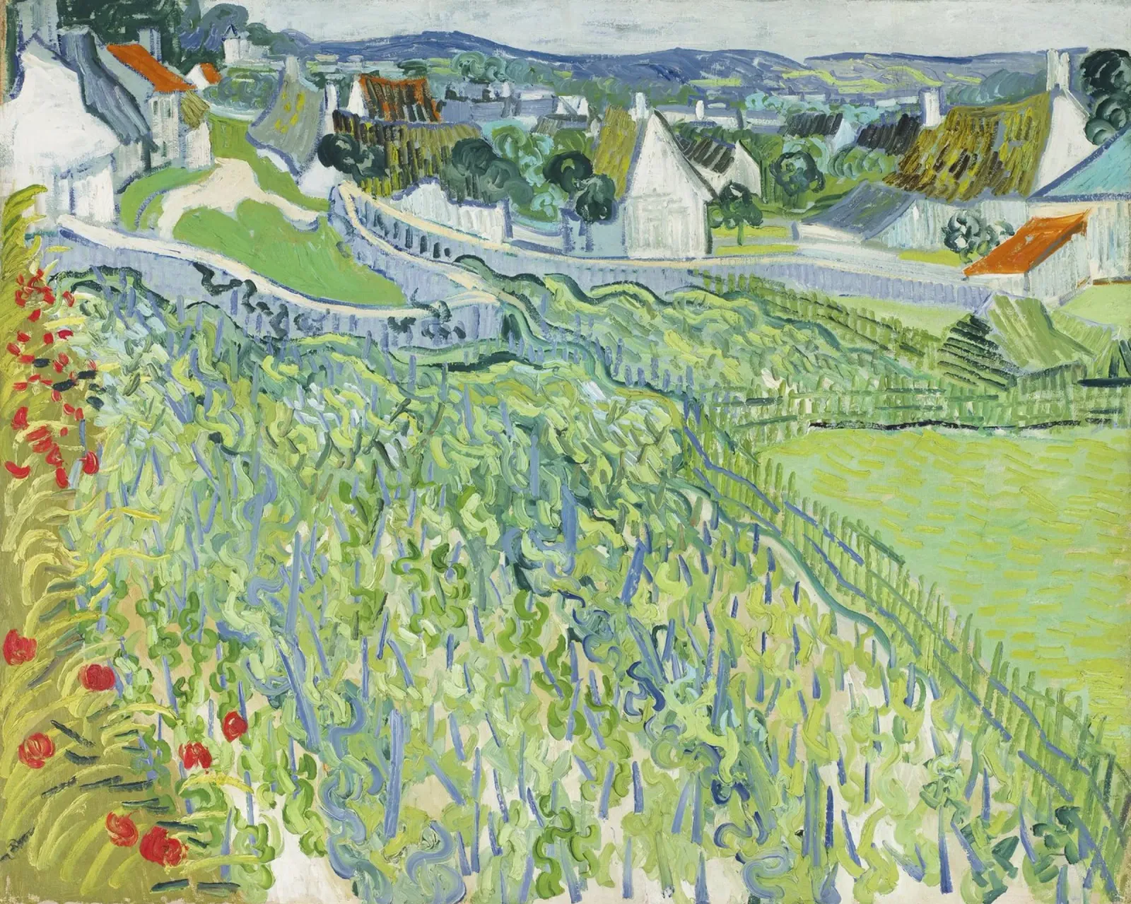 Vincent van Goghs Weinberge in Auvers (1890) Leinwand von Van Gogh Prints