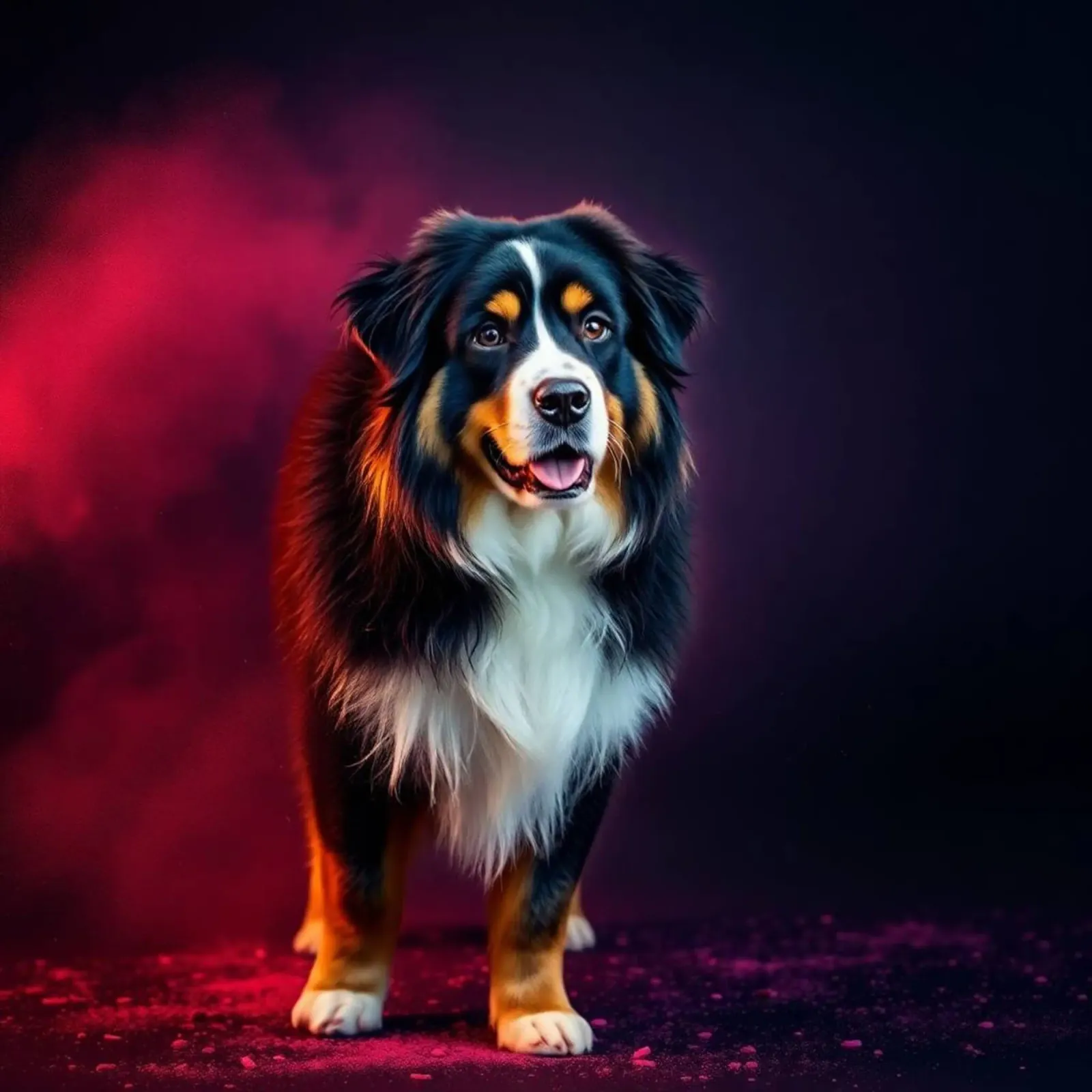 De kleurrijke Berner Sennenhond #158 canvas van Yumis.Beargang.and.Me