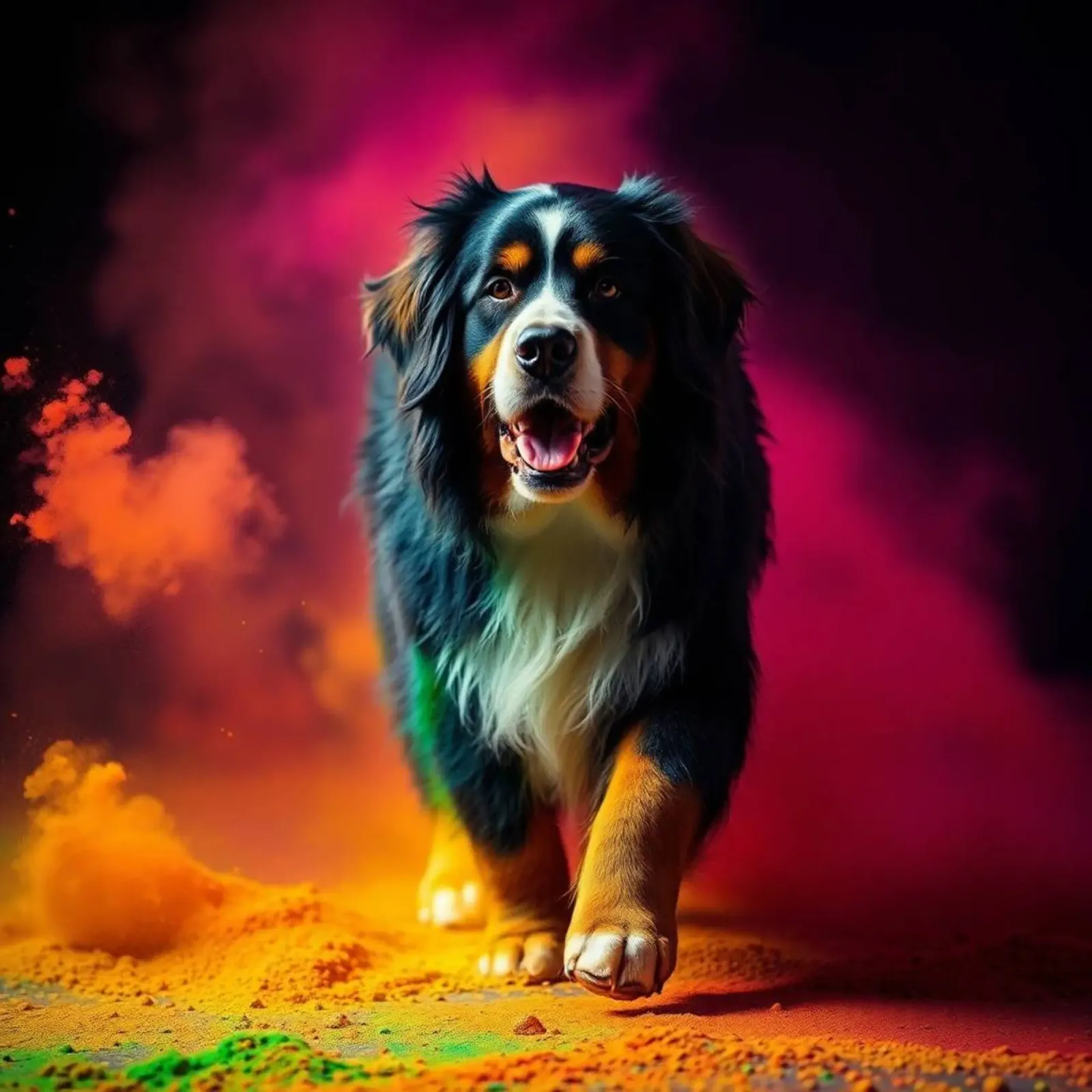 The colorful Bernese Mountain Dog #163 canvas by Yumis.Beargang.and.Me