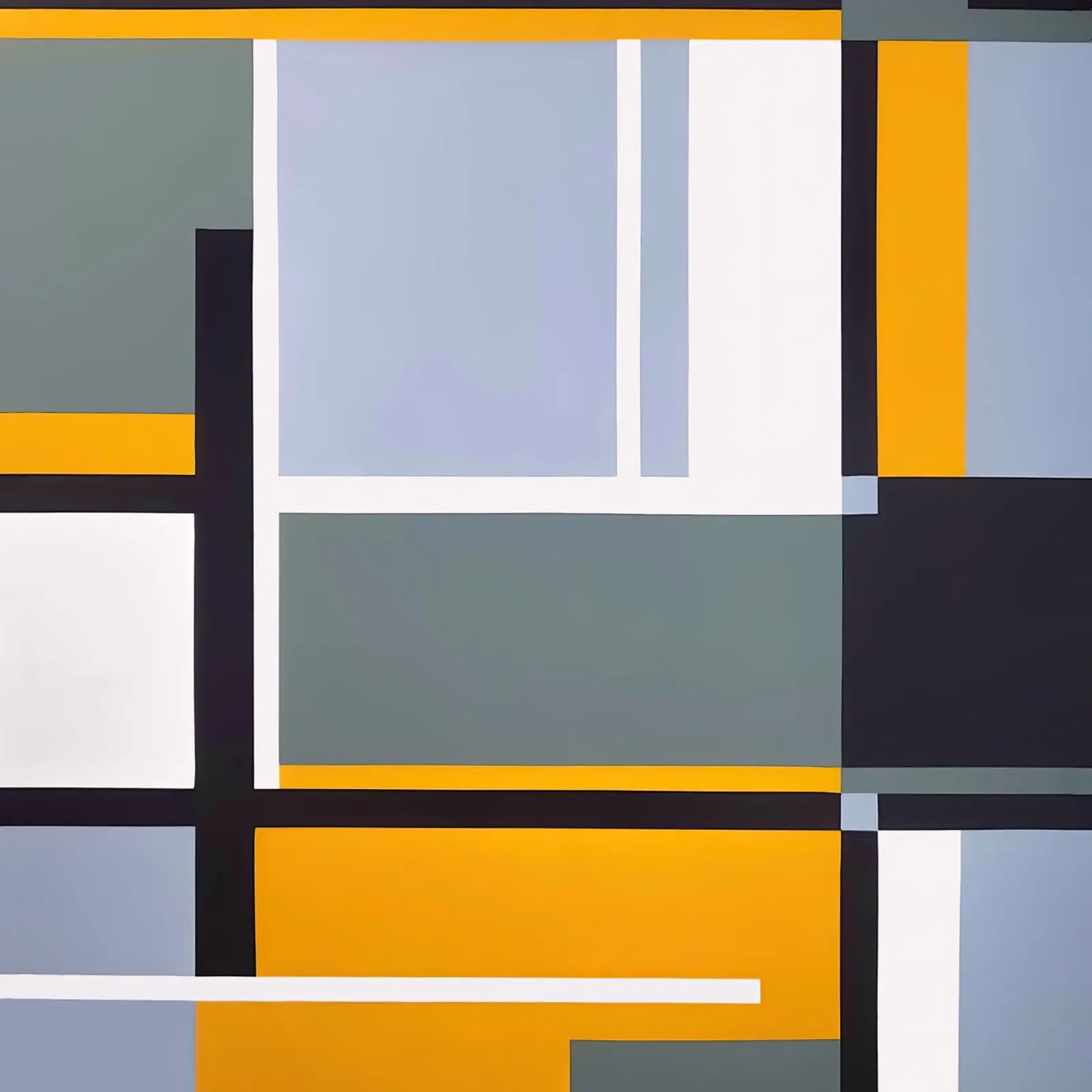 Rhythms in Yellow and Grey Geometry hahnemühle by Artbyvo