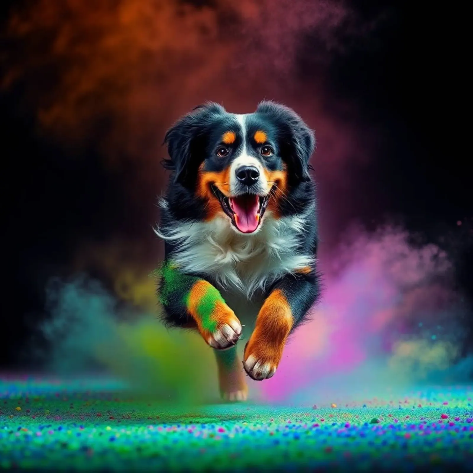 The colorful Bernese Mountain Dog #164 hahnemühle by Yumis.Beargang.and.Me