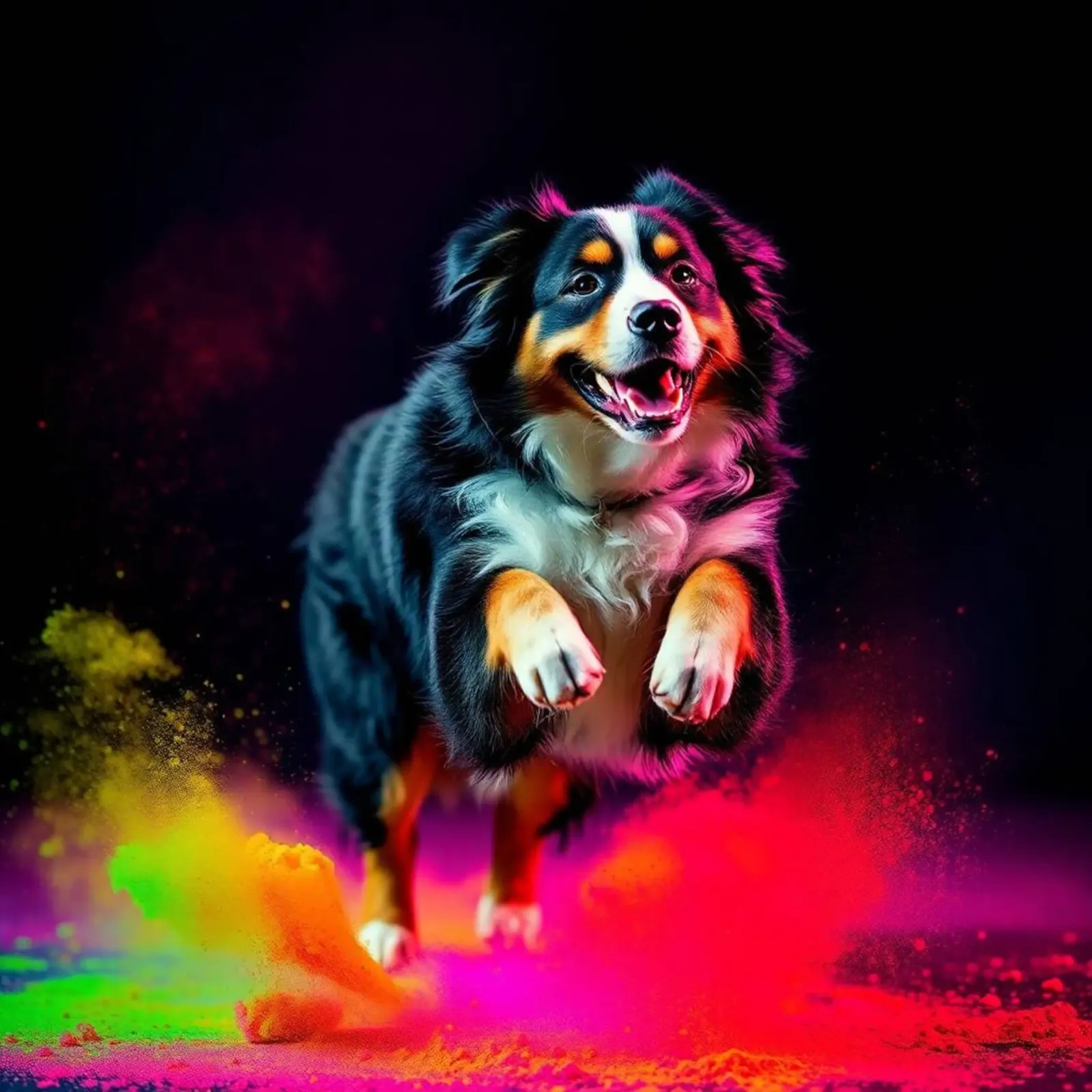 The colorful Bernese Mountain Dog #165 canvas with Floater frame by Yumis.Beargang.and.Me