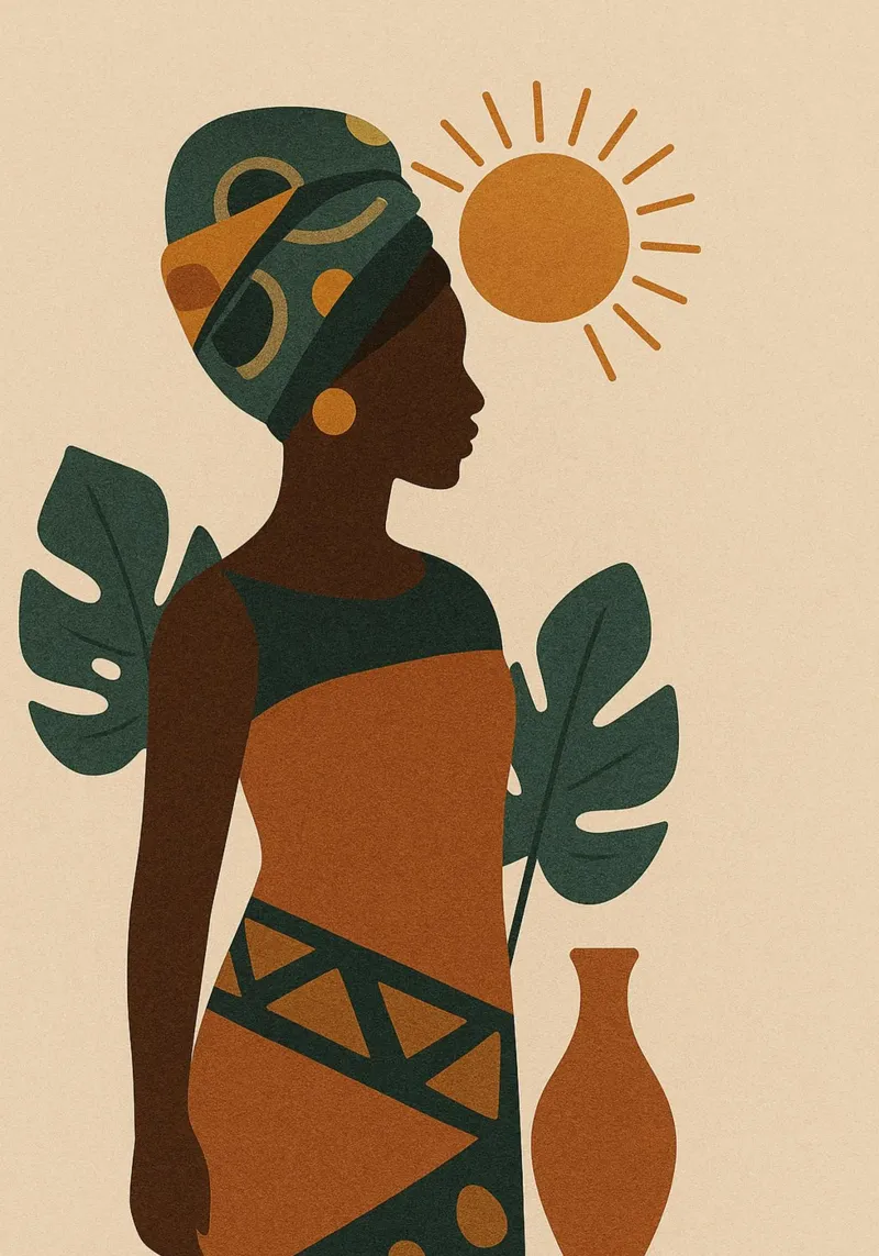 Sunlit Serenity: African Abstract pellicola backlit da Mosaic Dialogue