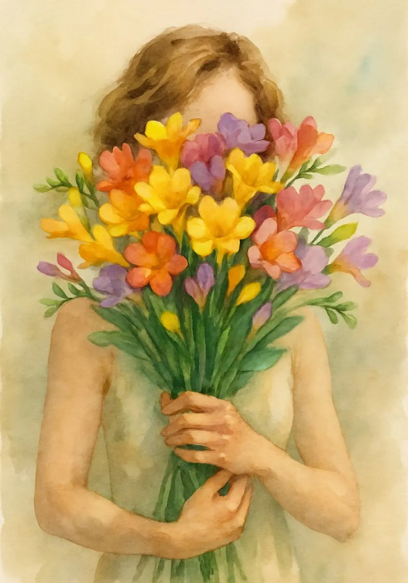 Hidden Bloom: A Freesia Embrace pellicola backlit da Mosaic Dialogue