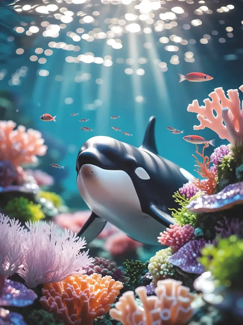 Orca | Magia subacquea in movimento (1) pellicola backlit da Trinkets NL Design Studio