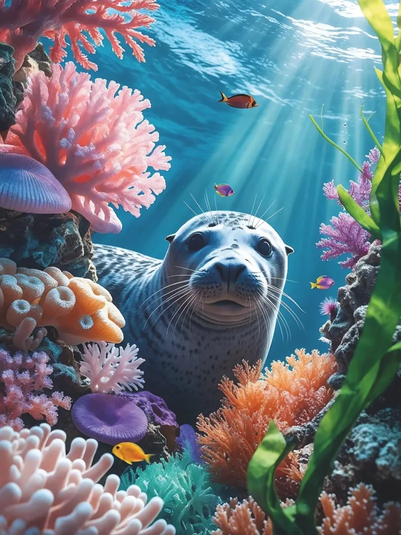 Kegelrobbe | Wo das Licht auf das Meer trifft Hahnemühle von Trinkets NL Design Studio