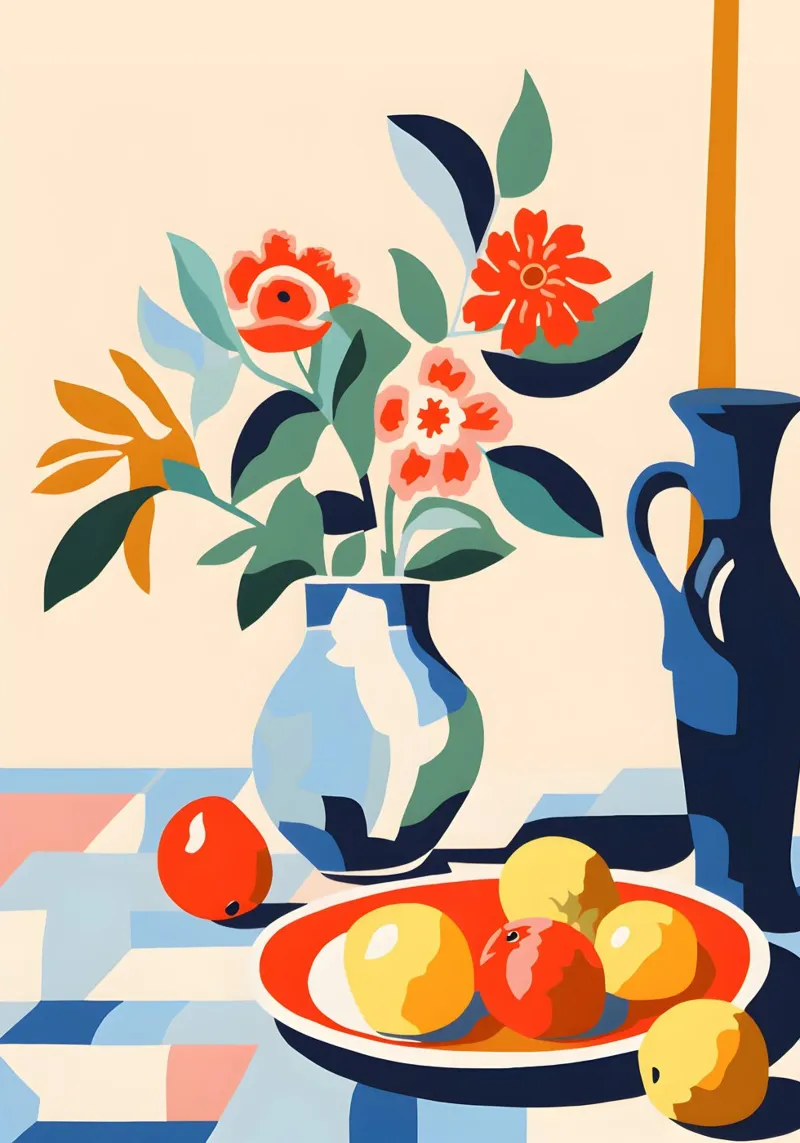 Vase a flowers and plate a fruits pellicola backlit da LisaArtes