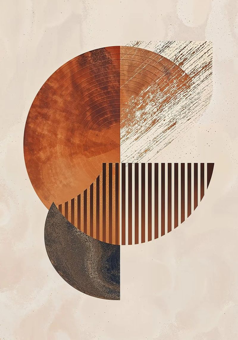 circle lines curves geometry textures minimalist half-circle canvas by Perry Kale