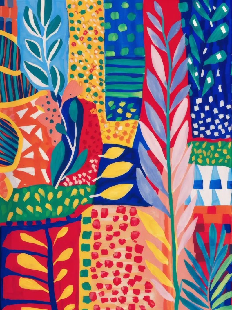 Patchwork Jungle Tapestry canvas by Zep Layers
