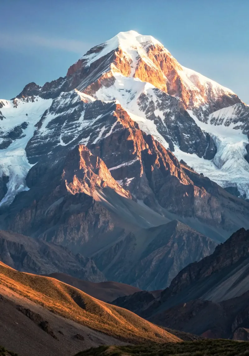 Monte Aconcagua Vista Fotografia naturalistica poster con telaio in legno da SerongSoulS