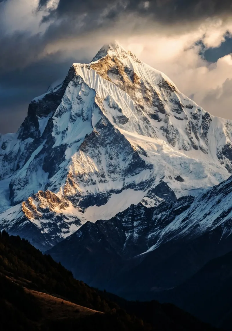 Vista sul monte Annapurna Fotografia naturalistica poster con telaio in legno da SerongSoulS
