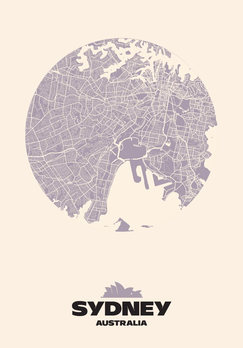 Sydney Urban Curve - City Circles poster by MOOODZART