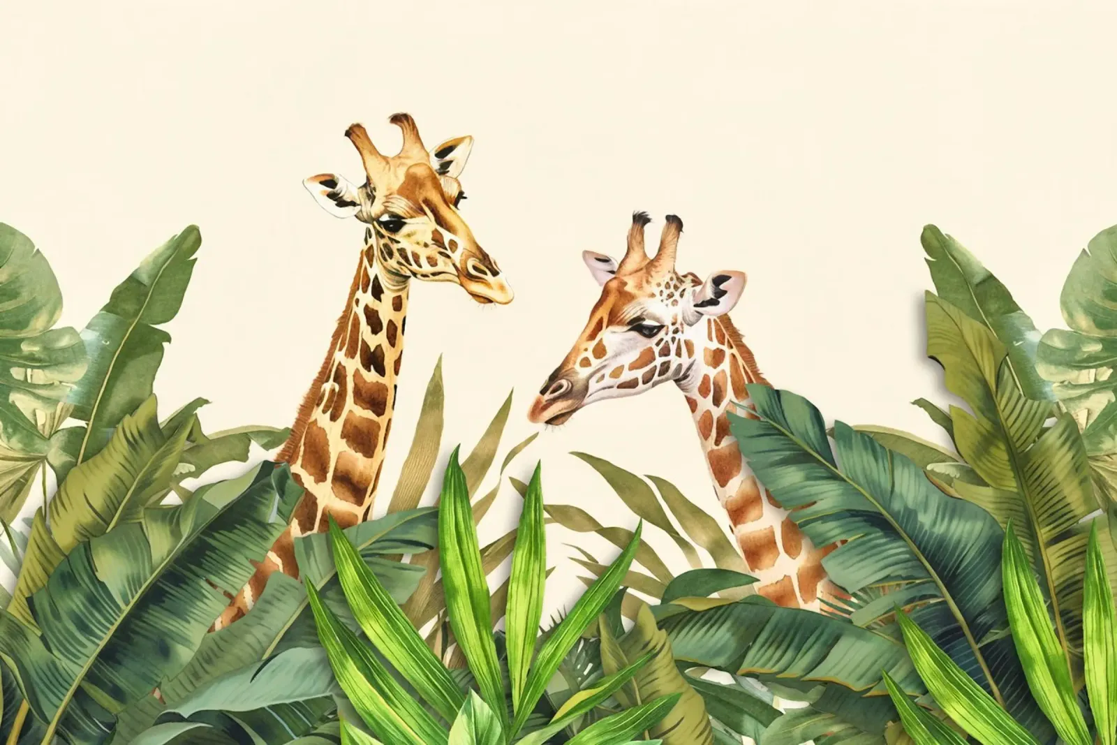 Animali esotici Giraffe Paradiso tropicale poster con telaio in alluminio da Andrea Haase Modern Home