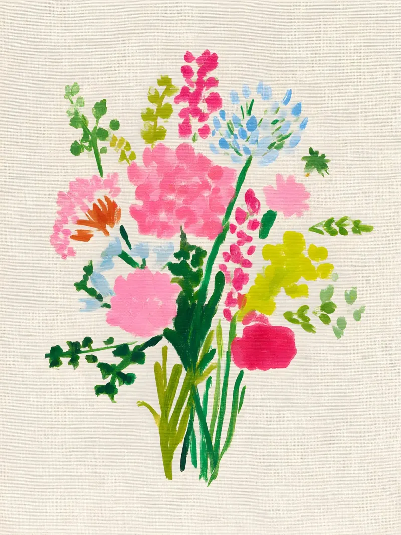 Summer Bouquet poster con telaio in alluminio da Gypsy Galleria