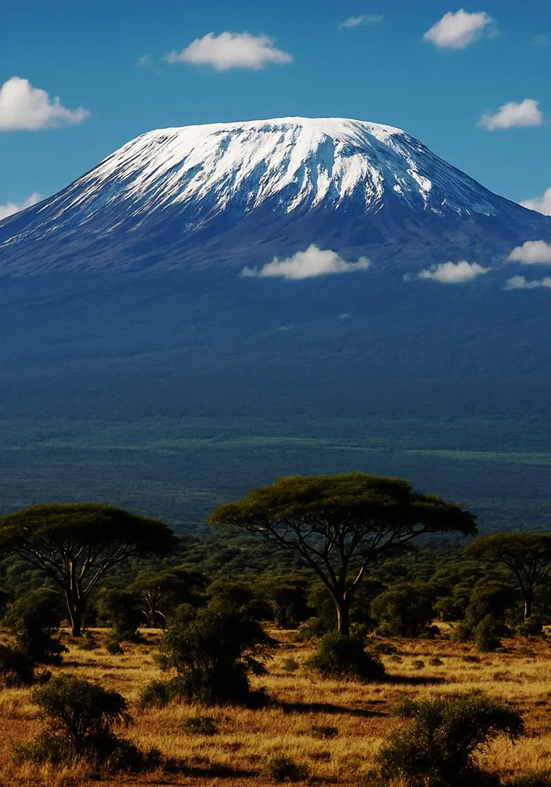 Monte Kilimanjaro Vista Fotografia naturalistica poster con telaio in alluminio da SerongSoulS