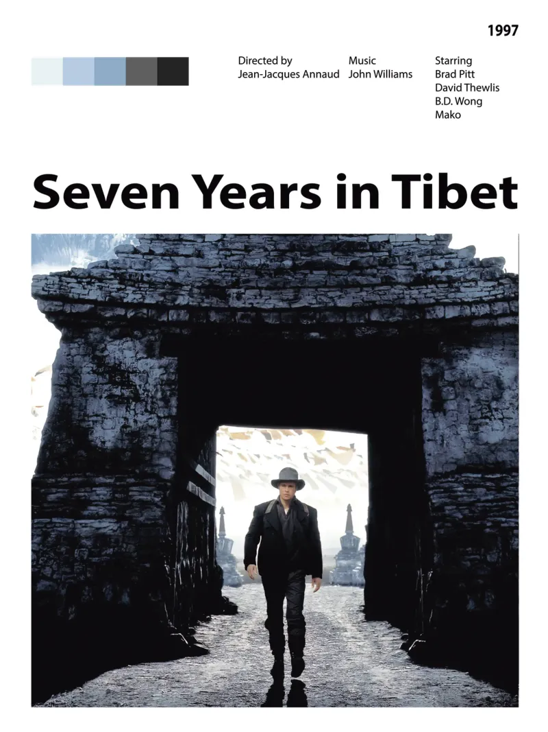 Sette anni in Tibet pellicola backlit da The Movie Wall