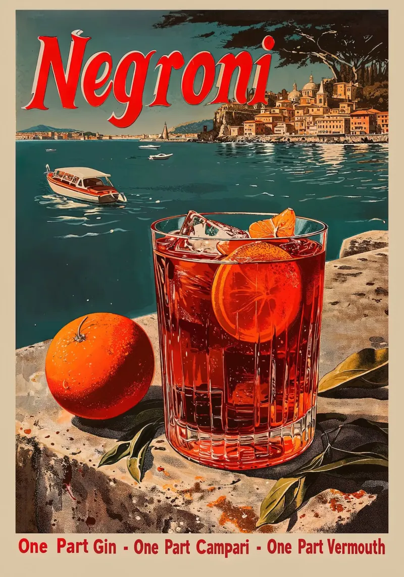 Cocktail Negroni classico pellicola backlit da aaron Shop