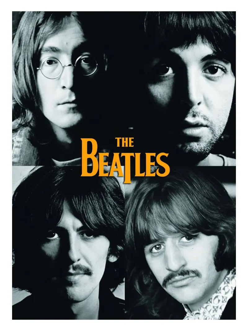 Ritratto vintage della band dei Beatles poster con telaio in plastica da darsa