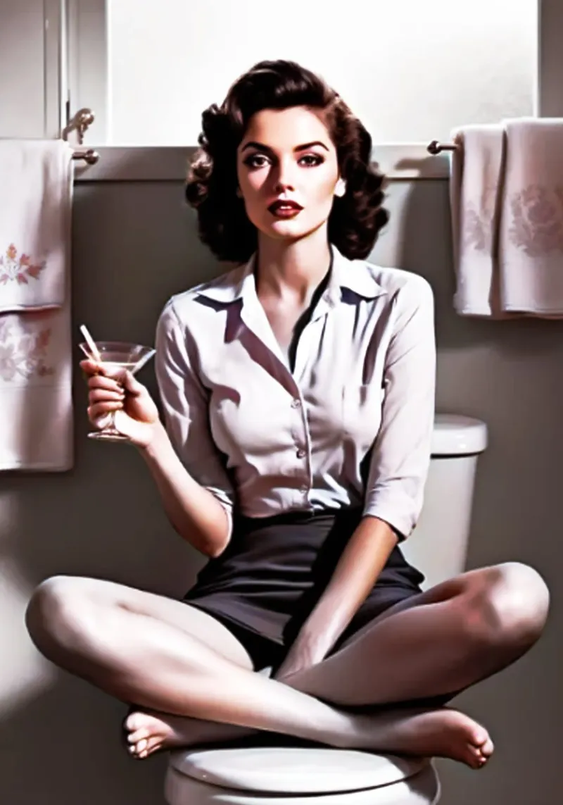 donne che bevono in bagno pellicola backlit da BlogSawoo