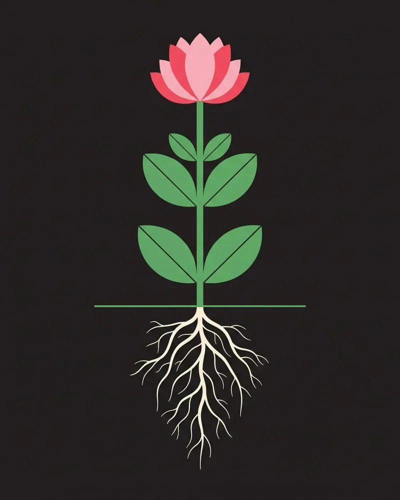 Floral bauhaus #030: Harmony of Growth -Elegant Botanicals poster da Zen Design