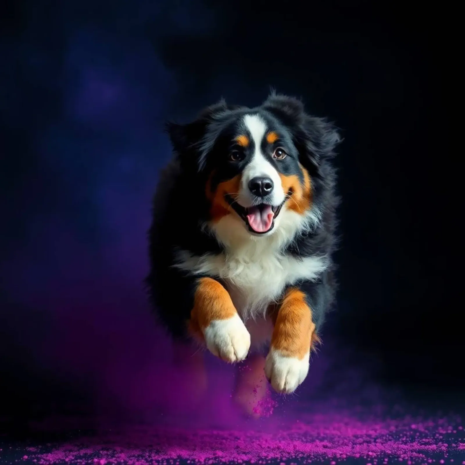 The colorful Bernese Mountain Dog #175 canvas with Floater frame by Yumis.Beargang.and.Me