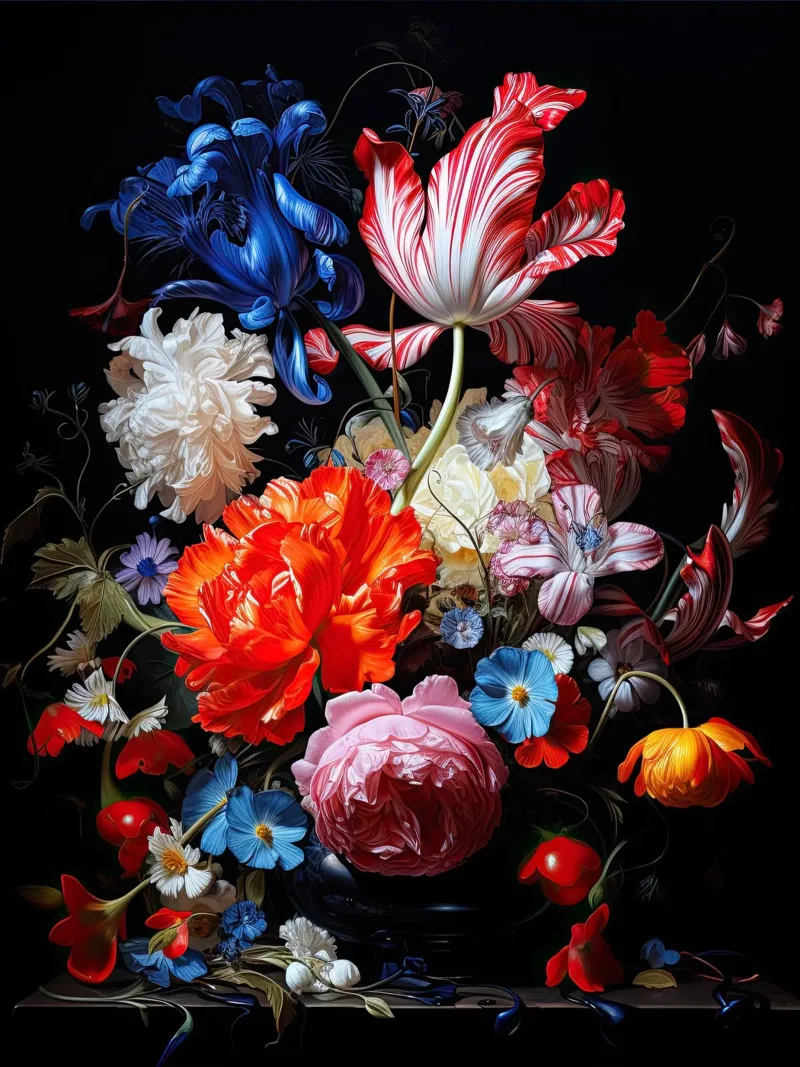 Natura morta di fiori pellicola backlit da Imagine