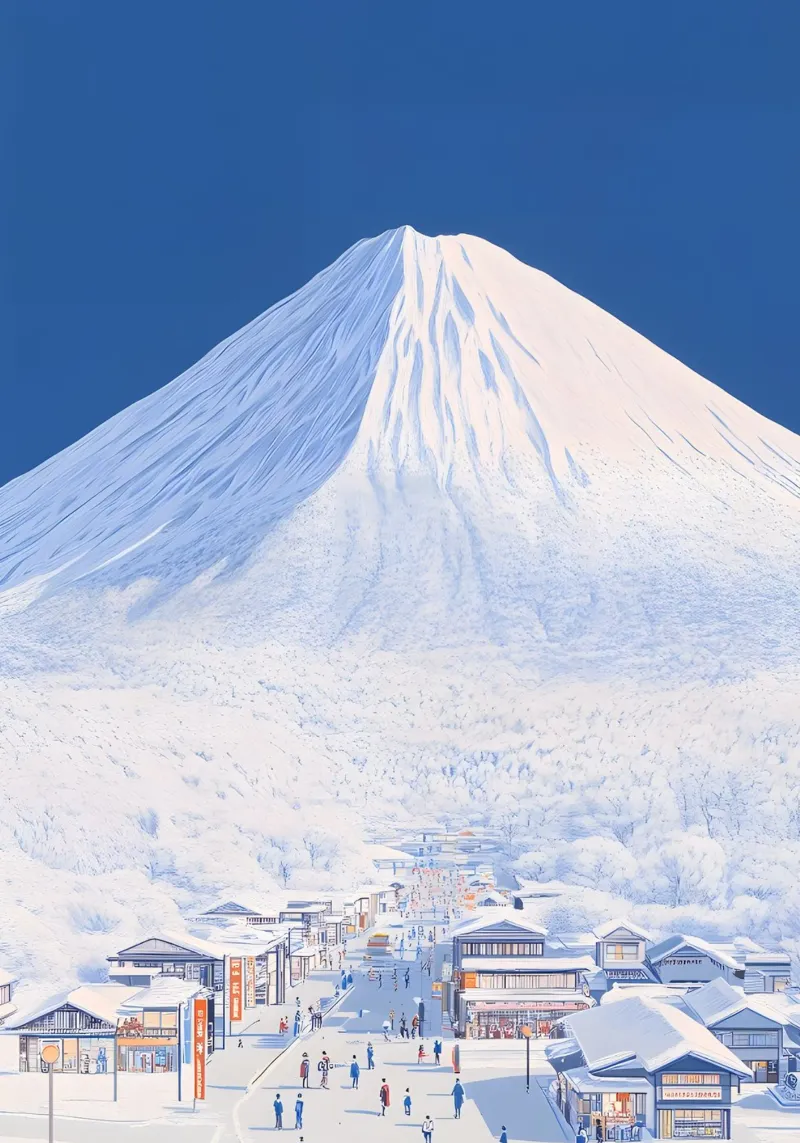 Snowy Mount Fuji pellicola backlit da Attaboy Dsgn