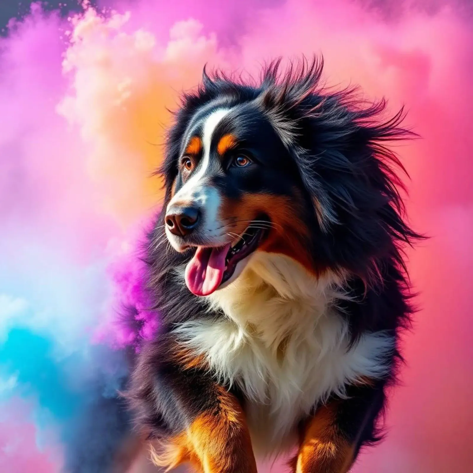 The colorful Bernese Mountain Dog #180 canvas by Yumis.Beargang.and.Me