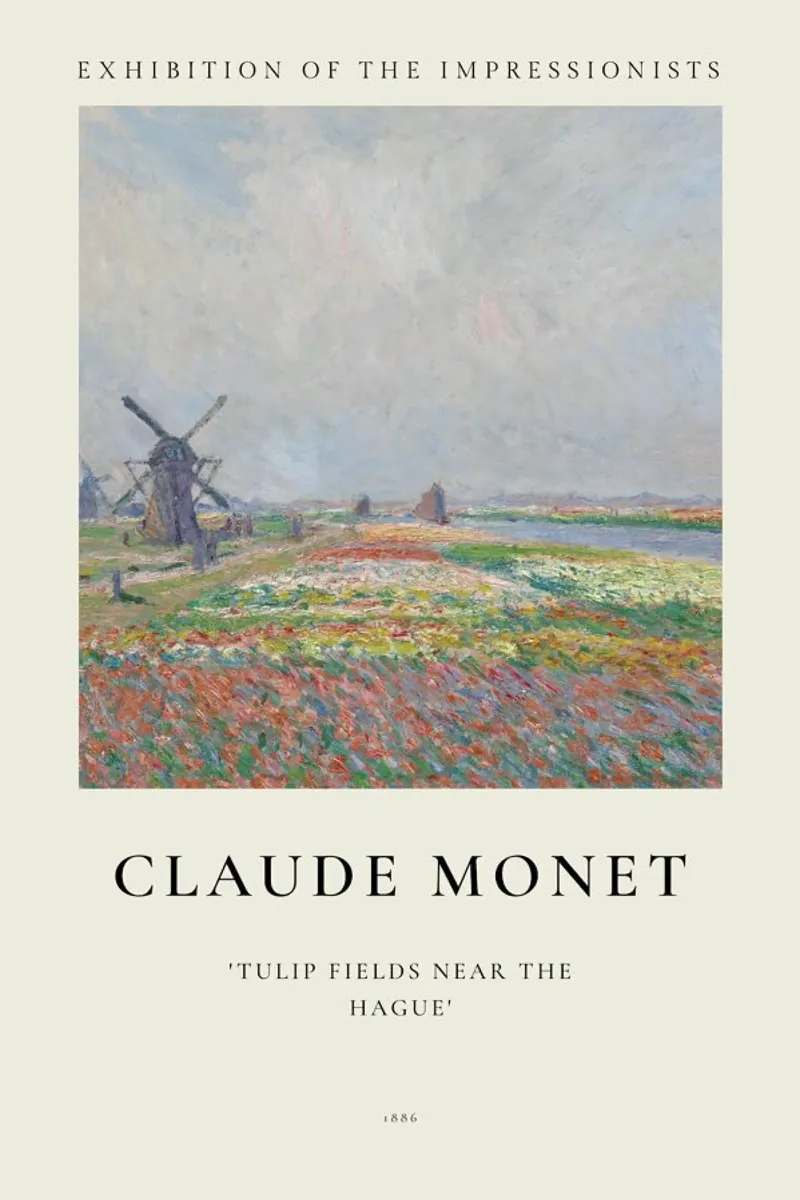 Monet - Tulip Fields near The Hague pellicola backlit da ARTOTHEK