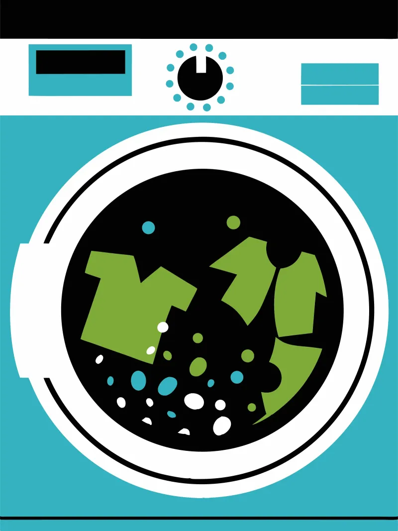 Machine à laver le linge poster avec cadre en plastique de LOOK DIFFERENT